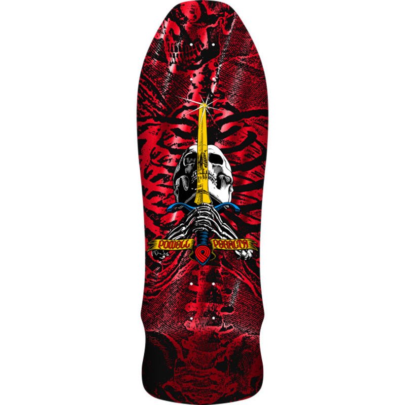 Powell Peralta 9.75" x 30" Geegah Skull & Sword Reissue Red Foil Skateboard Deck