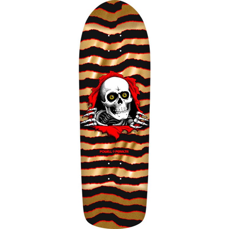 Powell Peralta 9.89" x 31.32" Old School Ripper Gold Foil Skateboard Deck