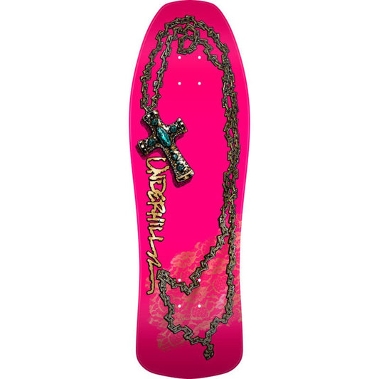 Powell Peralta 9.9" x 31.5" Ray Underhill Cross Reissue Pink/Gold Foil Skateboard Deck