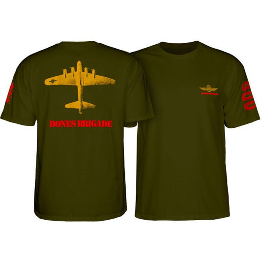 Powell Peralta Bones Brigade Bomber Military Green T-Shirt 5150 Skate Shop