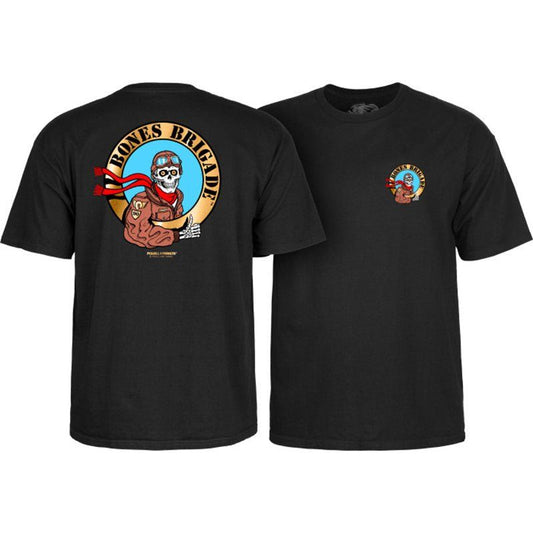 Powell Peralta Bones Brigade Pilot Black T-Shirt 5150 Skate Shop