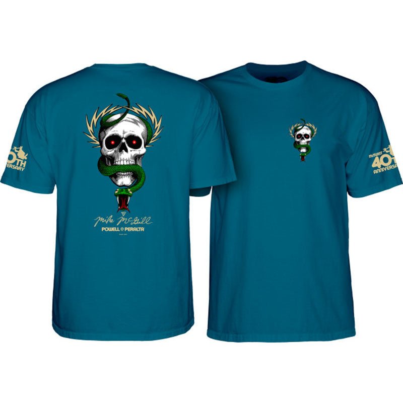 Powell Peralta McGill Skull & Snake 40th Anniversary Galapagos Blue T-Shirts - 5150 Skate Shop