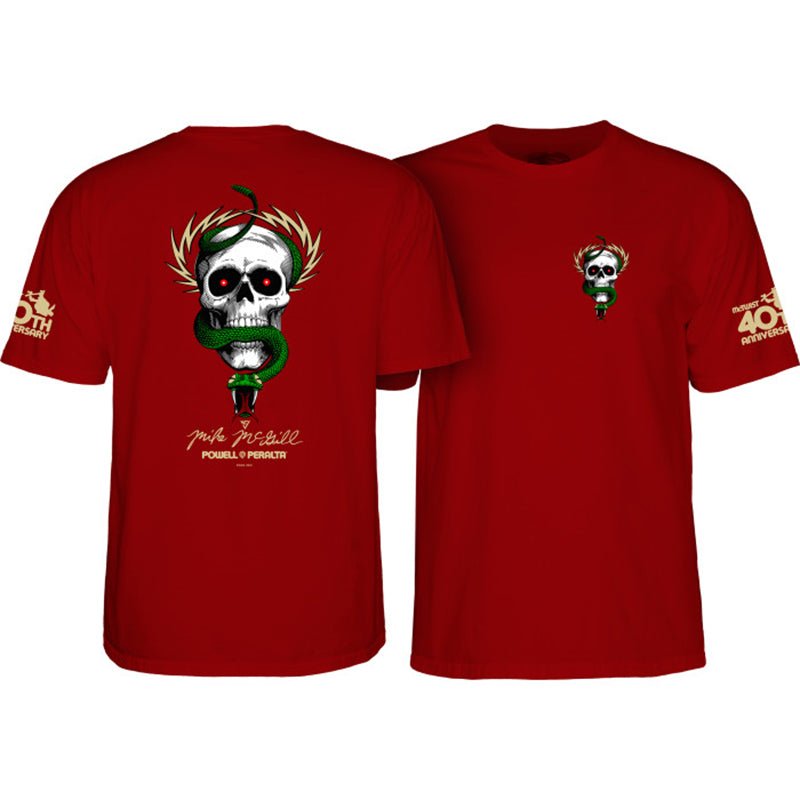 Powell Peralta McGill Skull & Snake 40th Anniversary T-shirt Garnet - 5150 Skate Shop