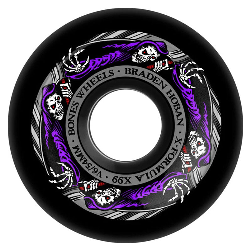 BONES WHEELS X-Formula Skateboard Wheels Hoban Reaper 54mm V6 Wide-Cut X99 Blk 4pk