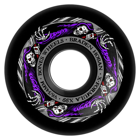 BONES WHEELS X-Formula Skateboard Wheels Hoban Reaper 54mm V6 Wide-Cut X99 Blk 4pk