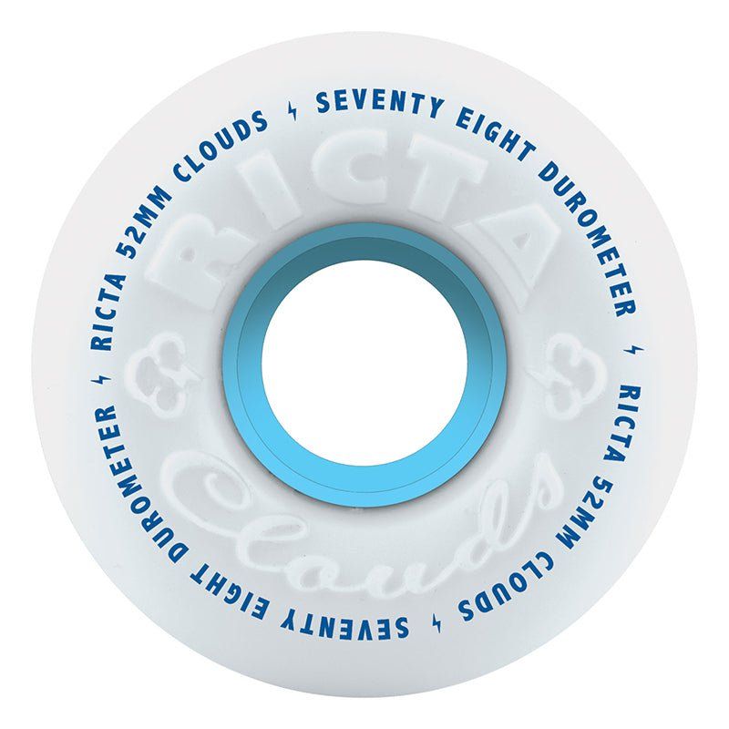 Ricta 52mm 78a  Clouds White Skateboard Wheels 4pk 5150 Skate Shop