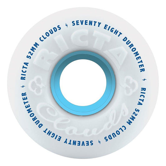 Ricta 52mm 78a  Clouds White Skateboard Wheels 4pk 5150 Skate Shop