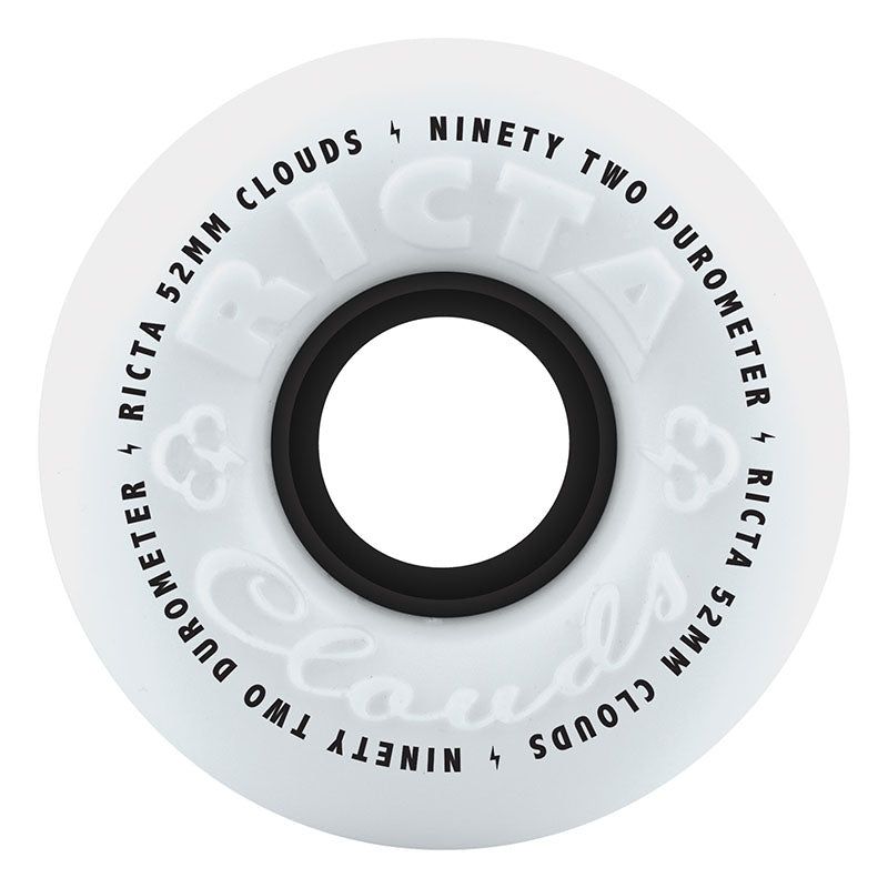 Ricta 52mm 92a Clouds Black Skateboard Wheels 4pk 5150 Skate Shop