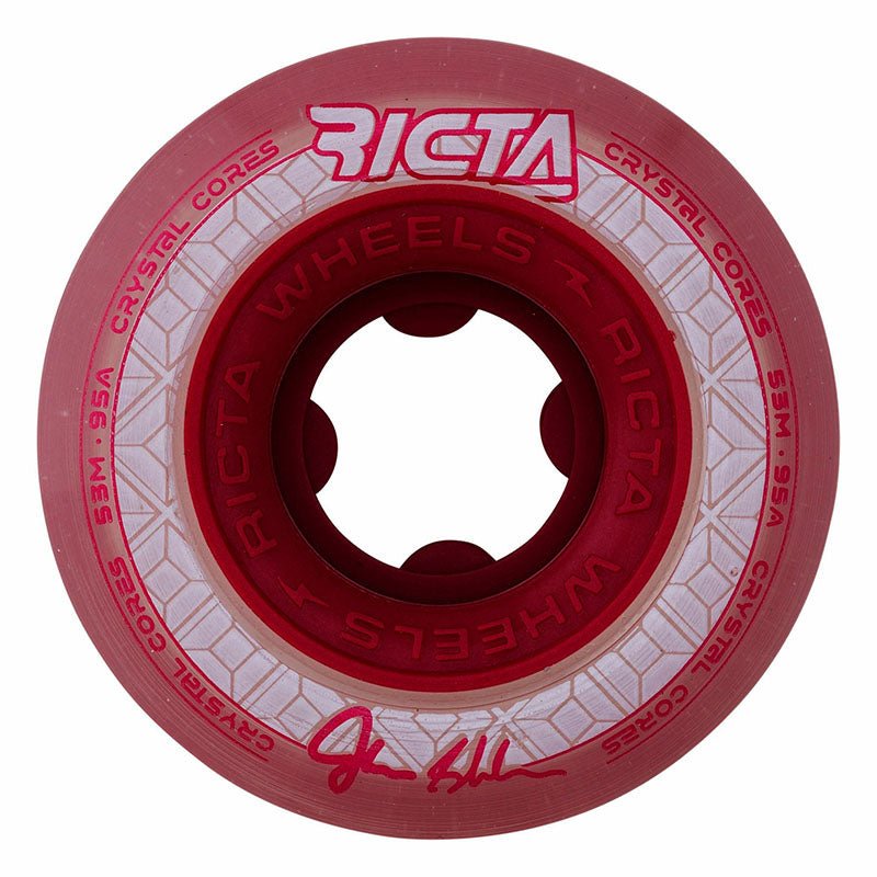 Ricta 53mm 95a Shanahan Crystal Cores Clear Metallic Red Skateboard Wheels 4pk