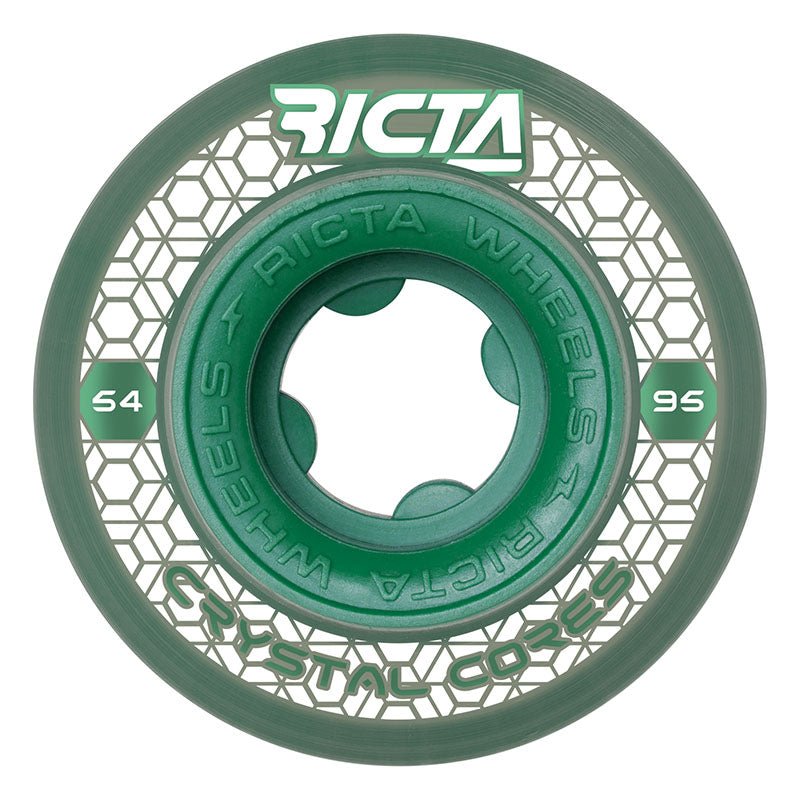 Ricta 54mm 95a Crystal Cores Clear Wide Skateboard Wheels 4pk