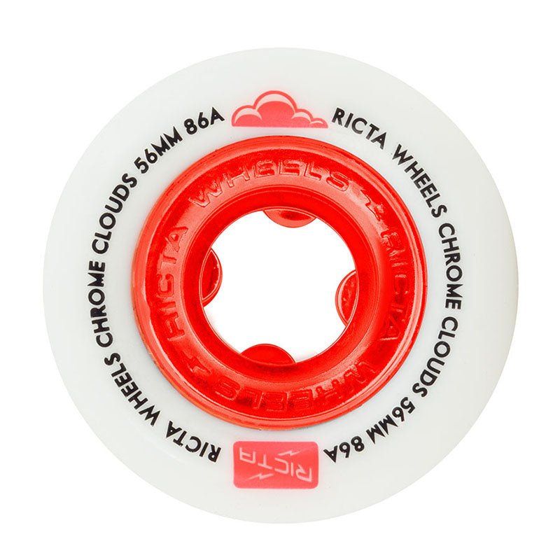 Ricta 56mm 86a Chrome Clouds Red Skateboard Wheels 4pk 5150 Skate Shop