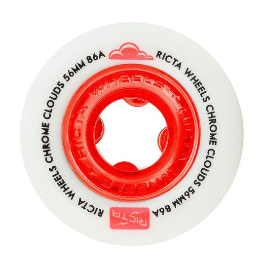 Ricta 56mm 86a Chrome Clouds Red Skateboard Wheels 4pk 5150 Skate Shop