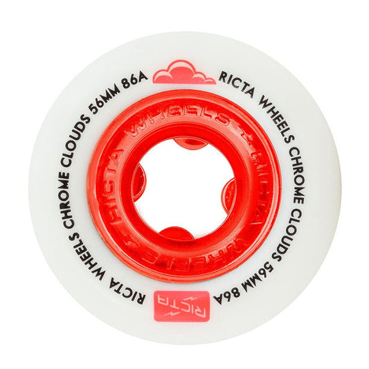 Ricta 56mm 86a Chrome Clouds Red Skateboard Wheels 4pk