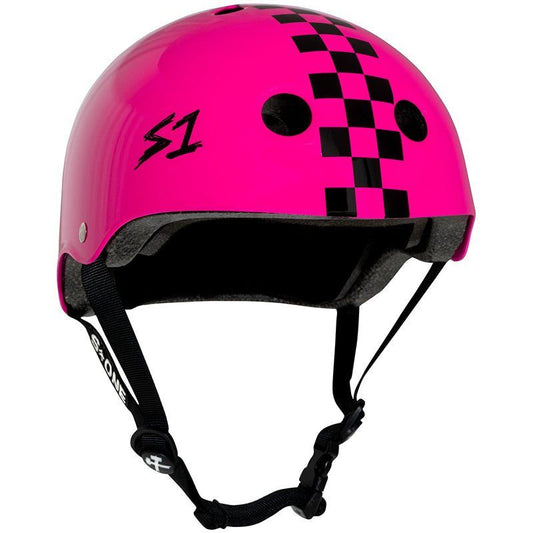 S1 Lifer Helmet - Pink Gloss w/ Checkers 5150 Skate Shop