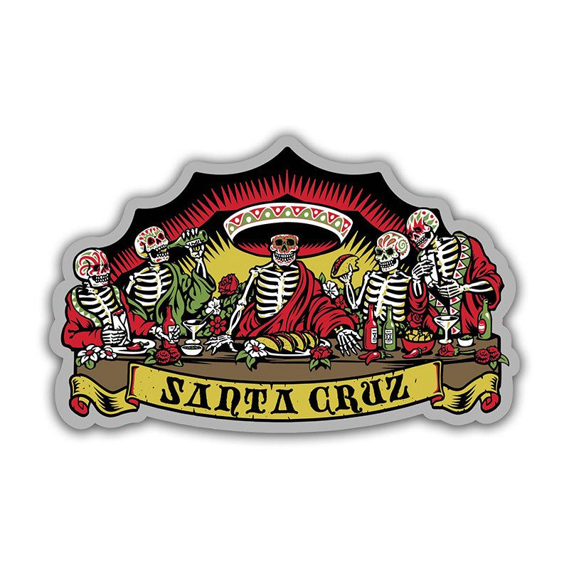 Santa Cruz 4.25" x 3" Guzman Dead Diners Sticker 5150 Skate Shop