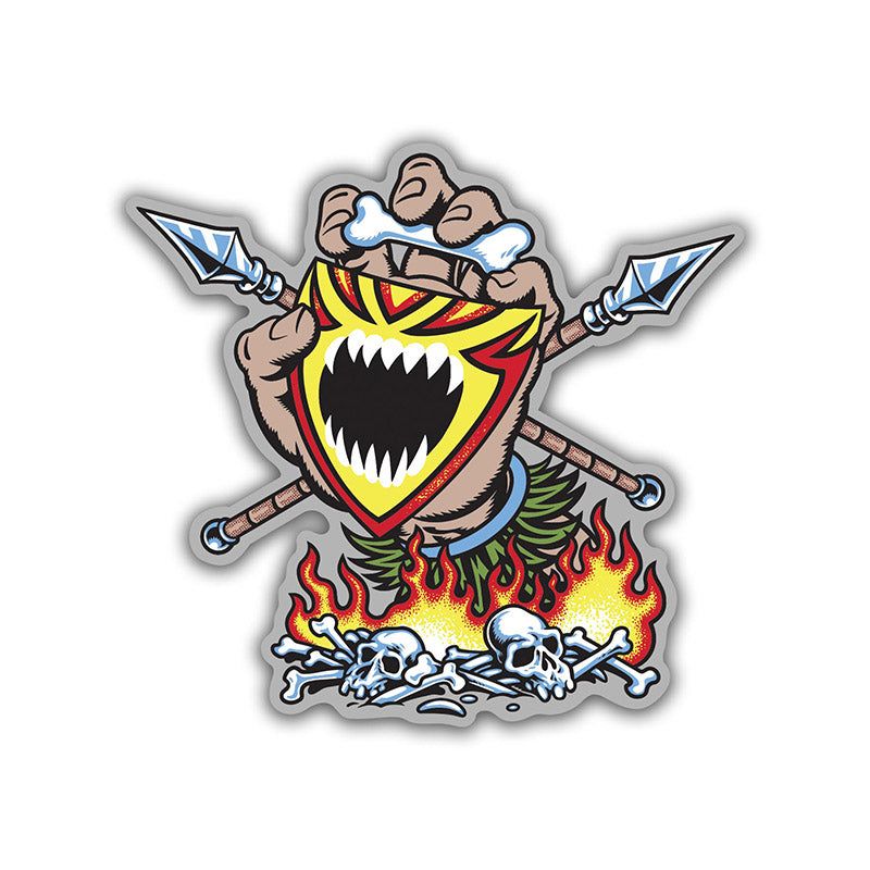 Santa Cruz 4.5" x 4.25" Salba Screaming Witch Doctor Sticker 5150 Skate Shop