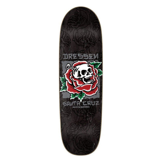 Santa Cruz 9.25" x 31.95" Dressen Skull Rose Pro Shaped Skateboard Deck 5150 Skate Shop