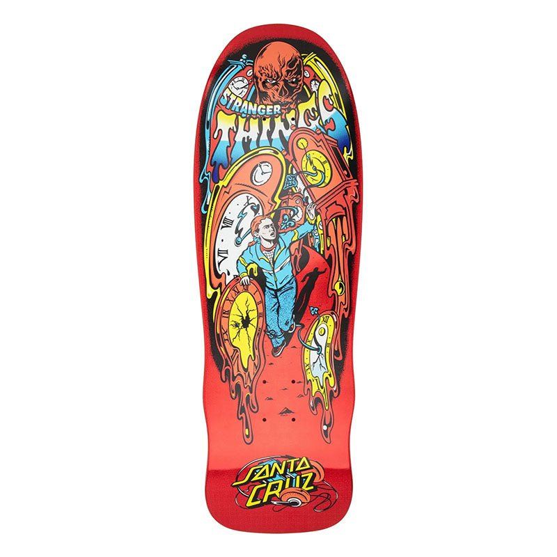 Santa Cruz 9.7" x 29.4" Stranger Things Grabke Max Melting Clock Skateboard Deck 5150 Skate Shop