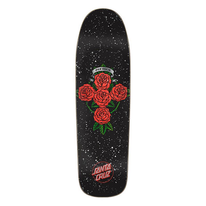 Santa Cruz 9.31" x 32.36" Dressen Rose Cross Shaped Skateboard Deck - 5150 Skate Shop