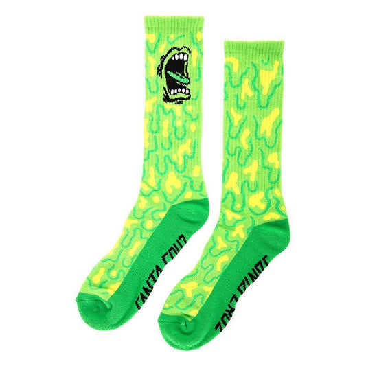 Santa Cruz Allover Screaming Strip Screaming Slime Mens Socks 1pr 5150 Skate Shop