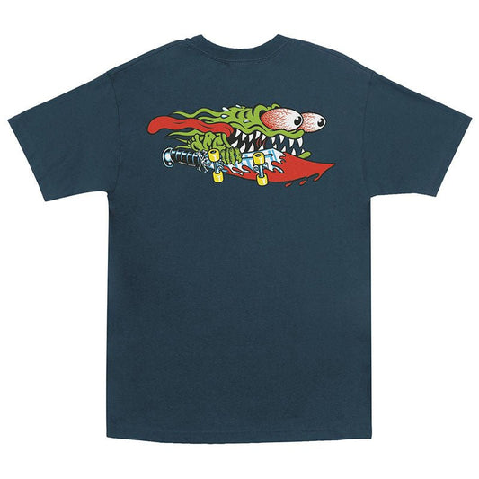 Santa Cruz Meek Slasher Short Sleeve Heavyweight Harbor Blue Mens T-Shirts-5150 Skate Shop