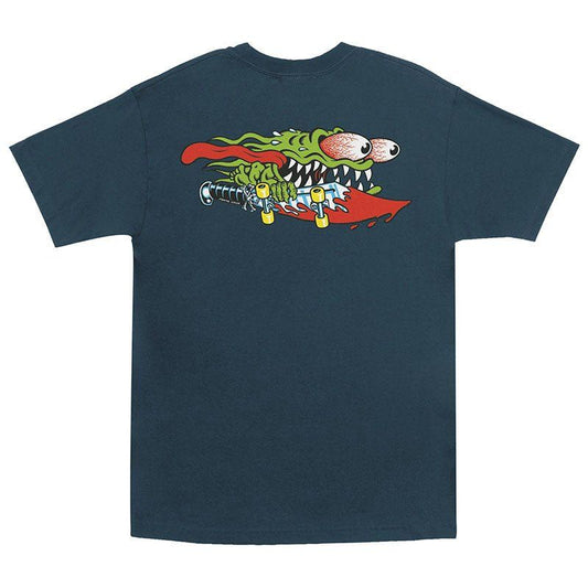 Santa Cruz Meek Slasher Short Sleeve Heavyweight Harbor Blue Mens T-Shirts 5150 Skate Shop