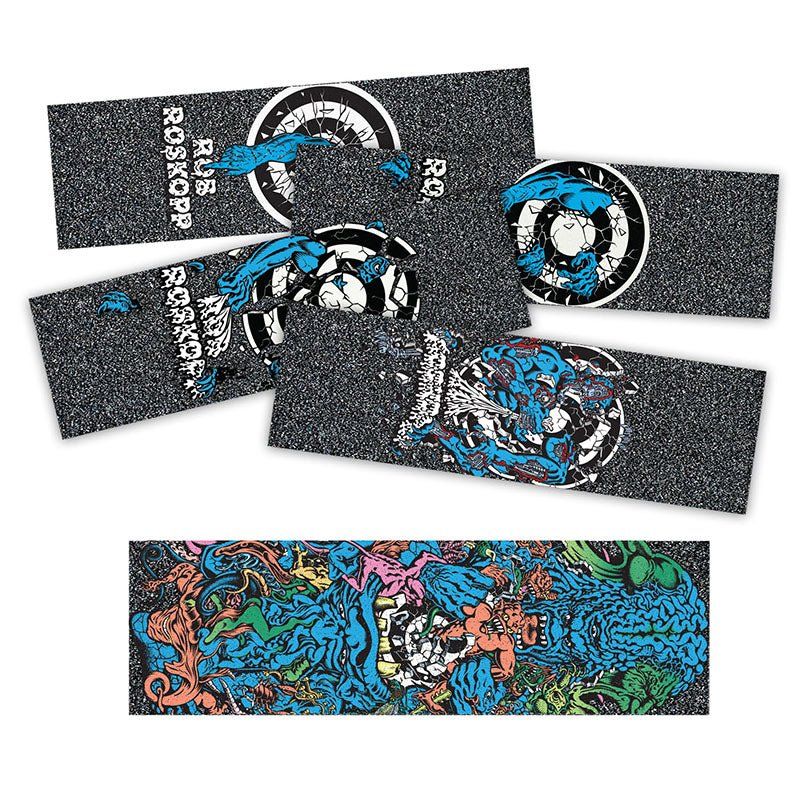 Santa Cruz Roskopp Target Grip Strips 11" x 3.25" Bg/5 Graphic Mob Tape 5150 Skate Shop