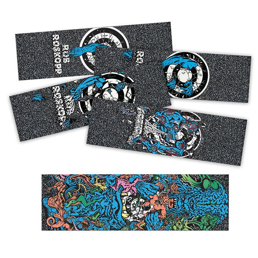 Santa Cruz Roskopp Target Grip Strips 11" x 3.25" Bg/5 Graphic Mob Tape