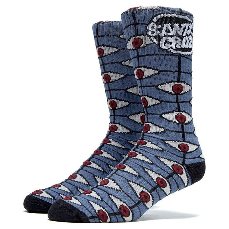 Santa Cruz Salba Eyes Blue Dusk/Black Mens Socks 1pr 5150 Skate Shop