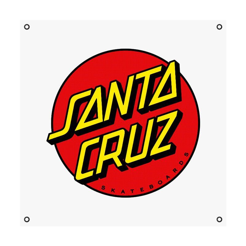 Santa Cruz Skateboards 36" x 36" White Classic Dot Banner 5150 Skate Shop