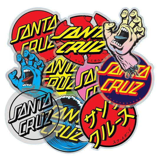 Santa Cruz Skateboards Pack of 10 Assorted Stickers 5150 Skate Shop