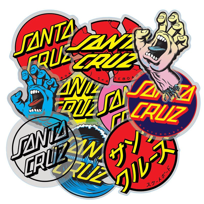Santa Cruz Skateboards Pack of 10 Assorted Stickers - 5150 Skate Shop