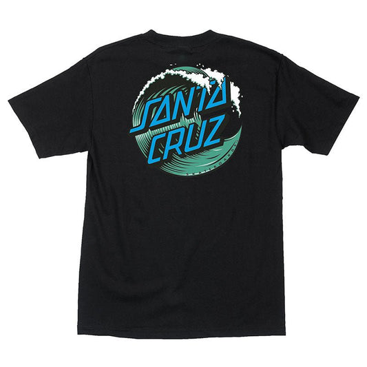 Santa Cruz Wave Dot Short Sleeve Midweight Black Mens T-Shirts-5150 Skate Shop