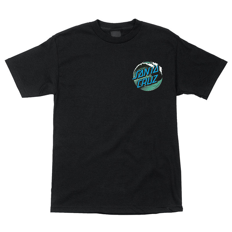 Santa Cruz Wave Dot Short Sleeve Midweight Black Mens T-Shirts-5150 Skate Shop