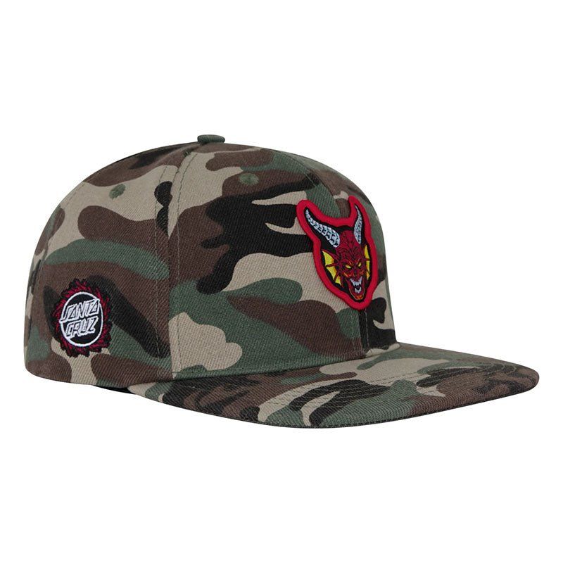 Santa Cruz X Stranger Things Hellfire Club Snapback Structured Hat Camo OS Unisex 5150 Skate Shop
