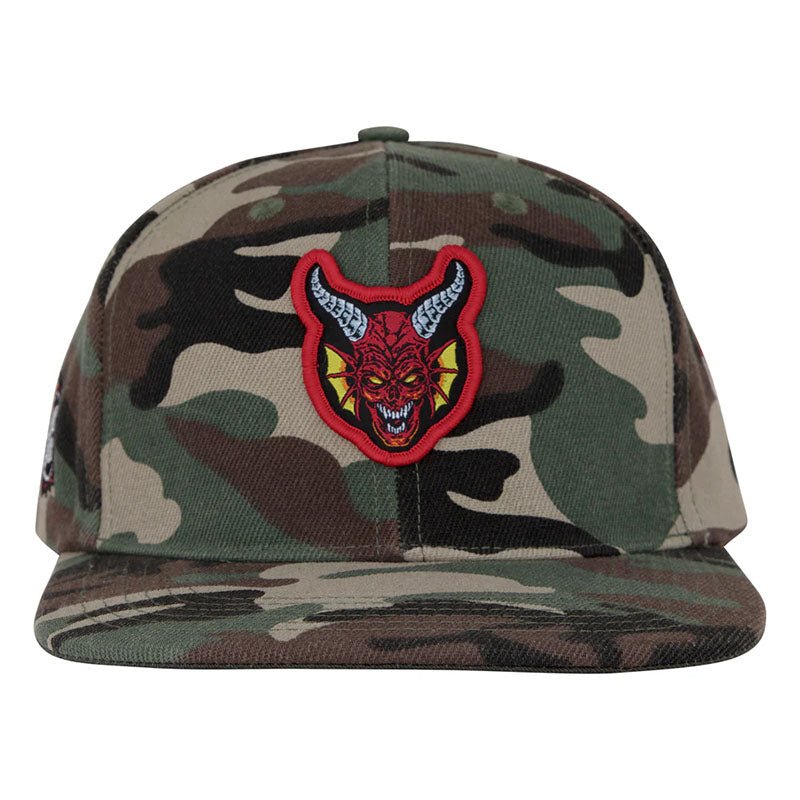 Santa Cruz X Stranger Things Hellfire Club Snapback Structured Hat Camo OS Unisex