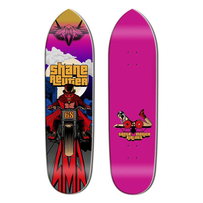 Santa Monica Airlines 8.5" x 33" Shane Reuter Pink Flood Series 4 Skateboard Deck 5150 Skate Shop