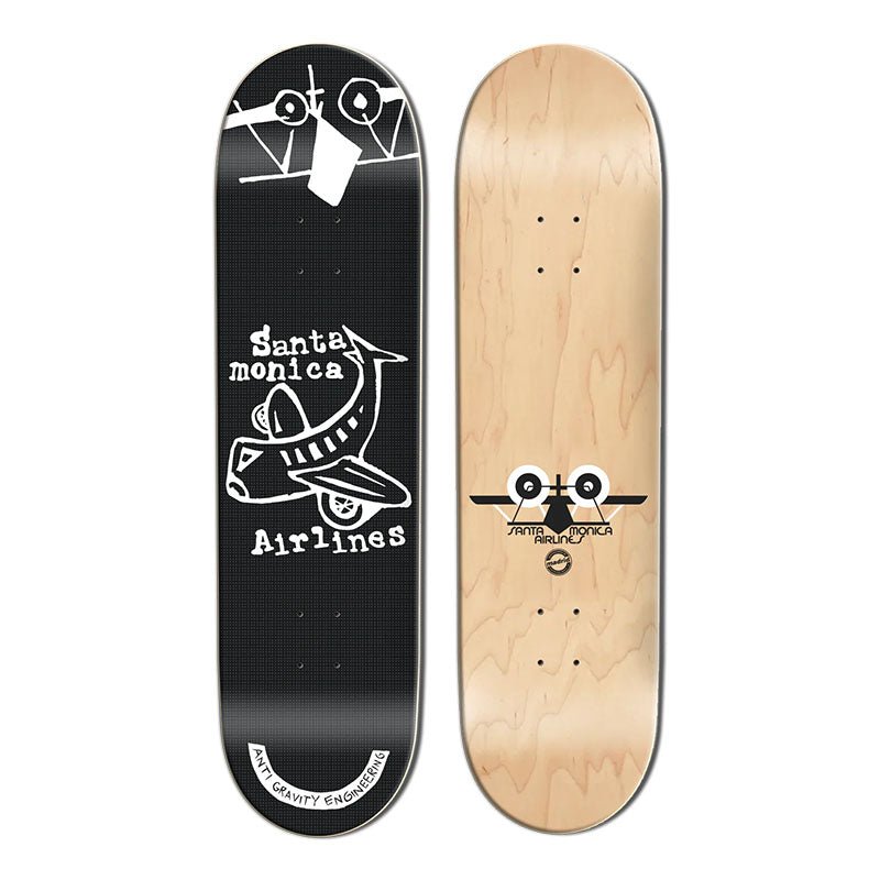 Santa Monica Airlines 8.75" x 33.375" PLANE STREET BLACK Skateboard Deck - 5150 Skate Shop