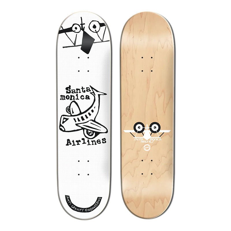 Santa Monica Airlines 8.75" x 33.375" PLANE STREET WHITE Skateboard Deck - 5150 Skate Shop