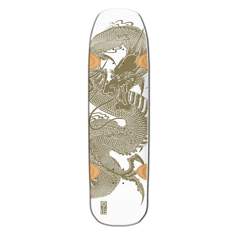 Santa Monica Airlines 9" x 32.25" Smart Tech Gold BENNETT HARADA DRAGON Skateboard Deck - 5150 Skate Shop