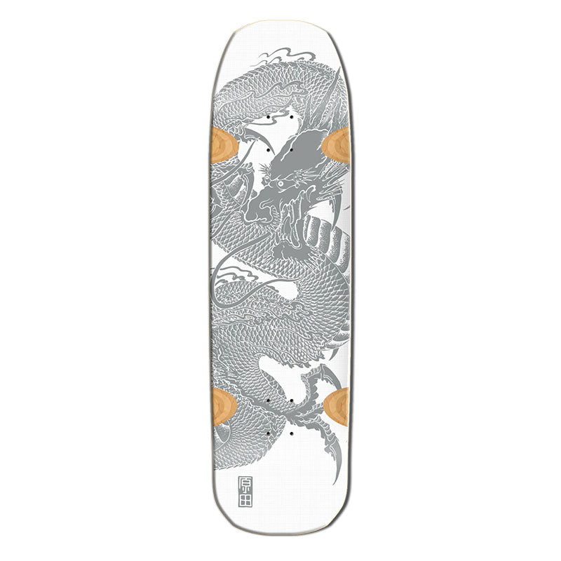 Santa Monica Airlines 9" x 32.25" Smart Tech Silver BENNETT HARADA DRAGON Skateboard Deck - 5150 Skate Shop