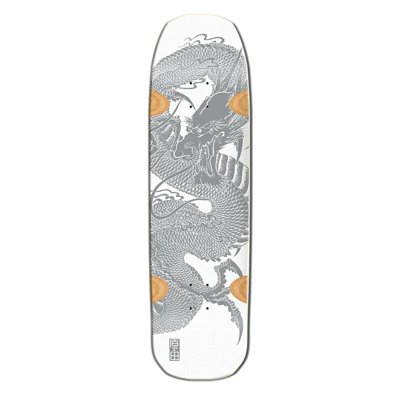 Santa Monica Airlines 9" x 32.25" Smart Tech Silver BENNETT HARADA DRAGON Skateboard Deck - 5150 Skate Shop