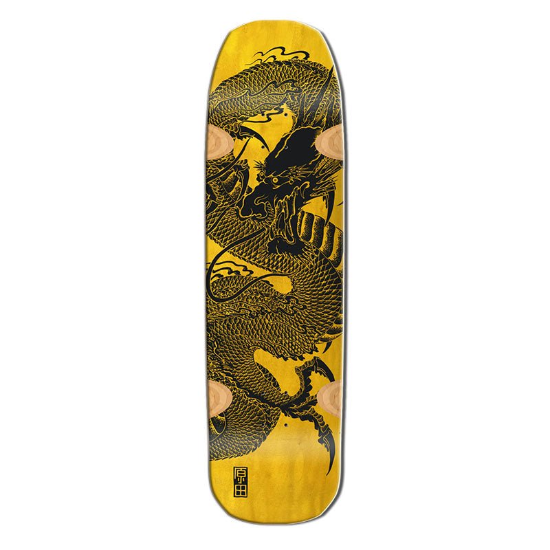 Santa Monica Airlines 9" x 32.25" Yellow Stain BENNETT HARADA DRAGON Skateboard Deck - 5150 Skate Shop