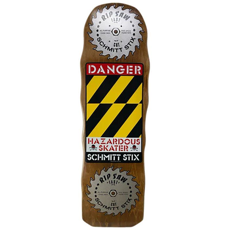 Schmitt Stix 10" x 33" BROWN STAIN Danger Saw Skateboard Deck 5150 Skate Shop