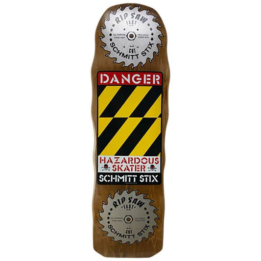 Schmitt Stix 10" x 33" BROWN STAIN Danger Saw Skateboard Deck 5150 Skate Shop