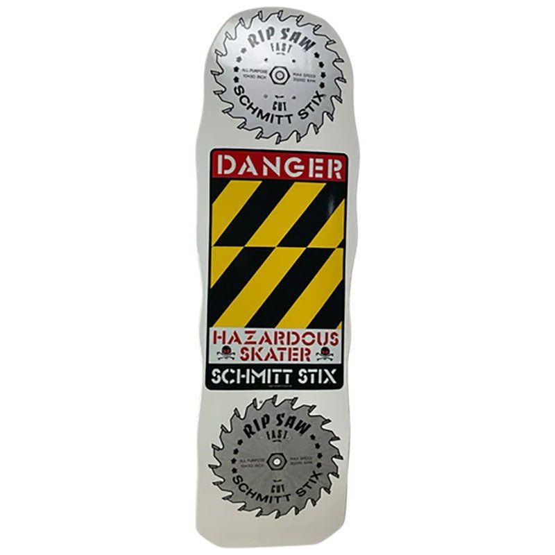 Schmitt Stix 10" x 33" WHITE DIP Danger Saw Skateboard Deck 5150 Skate Shop