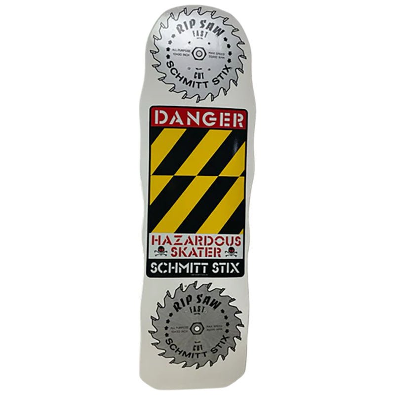 Schmitt Stix 10" x 33" WHITE DIP Danger Saw Skateboard Deck (On The Way)