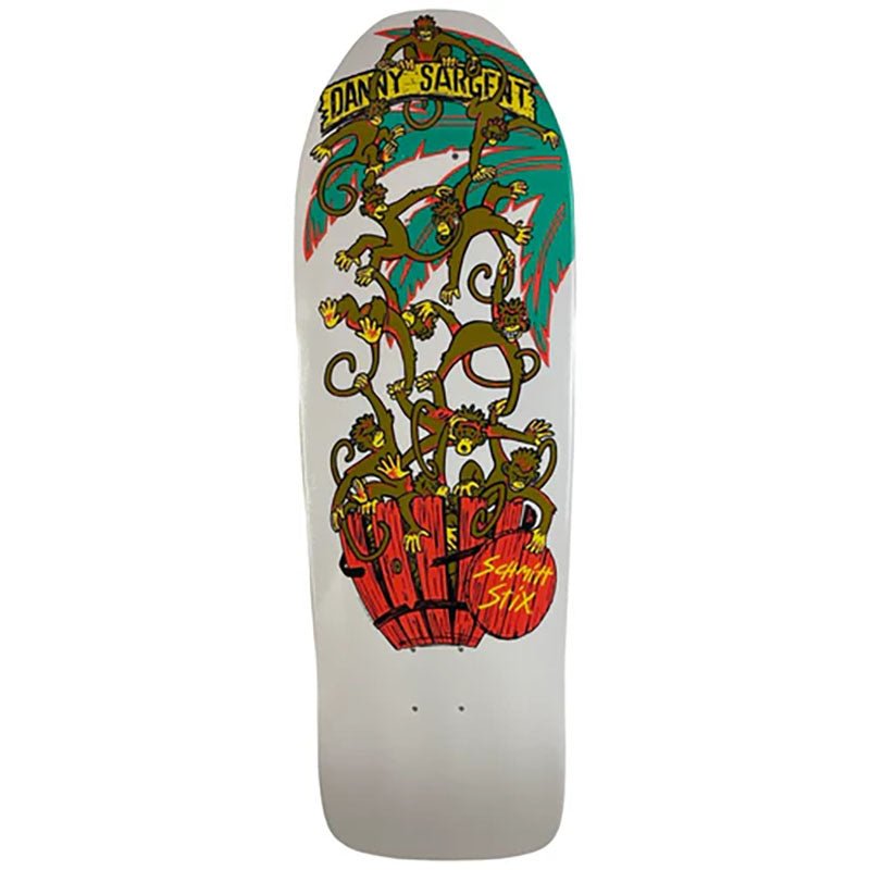 Schmitt Stix 9.75" x 31.25" WHITE DIP Danny Sargent Barrel of Monkeys Skateboard Deck (On The Way)
