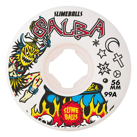 Slime Balls 56mm 99a Salba Witch Doctor Reissue Chubbies White Skateboard Wheels 4pk 5150 Skate Shop
