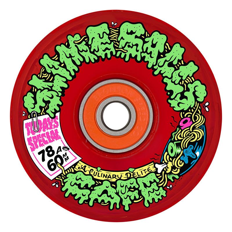 Slime Balls 60mm 78a SB Cafe Light Ups OG Slime Red Skateboard Wheels 4pk 5150 Skate Shop